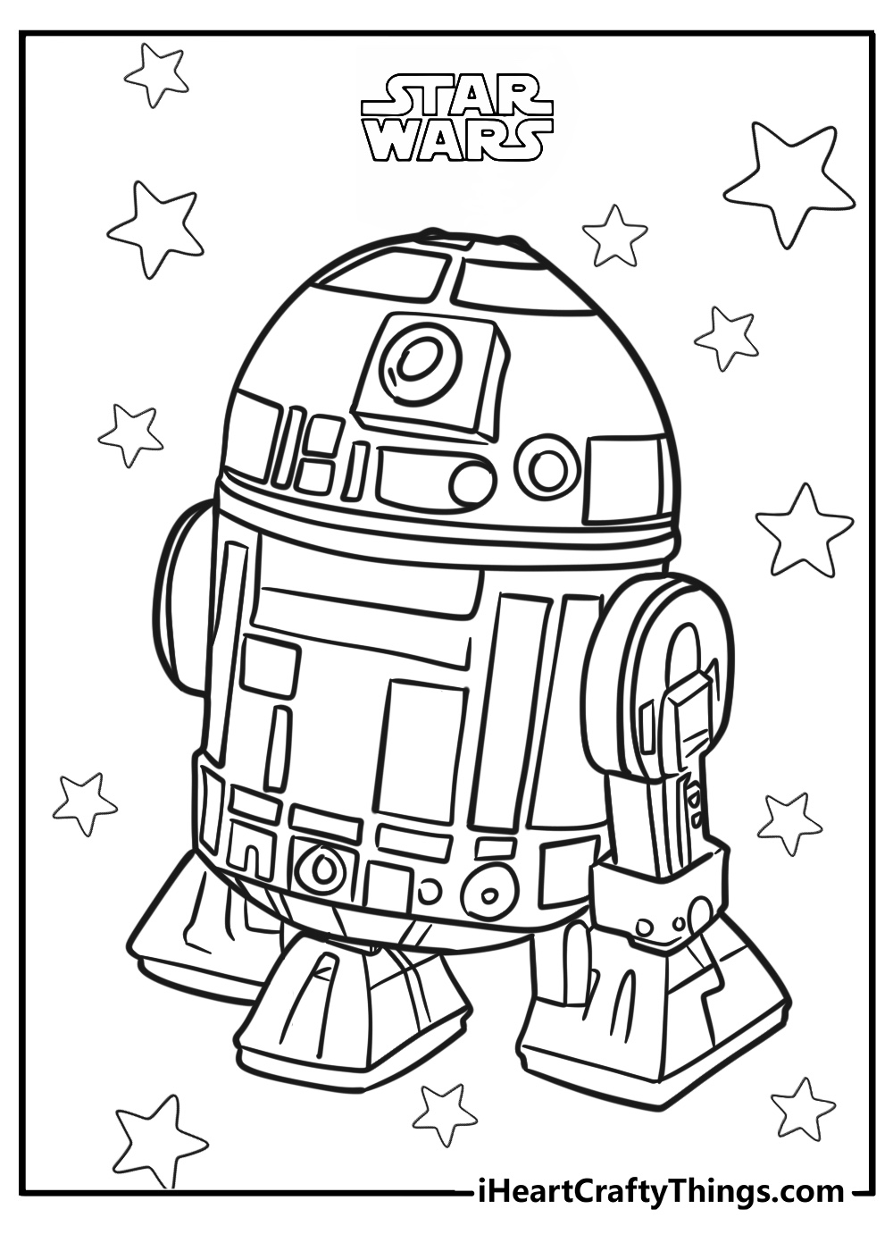 R2 D2 coloring page for kids
