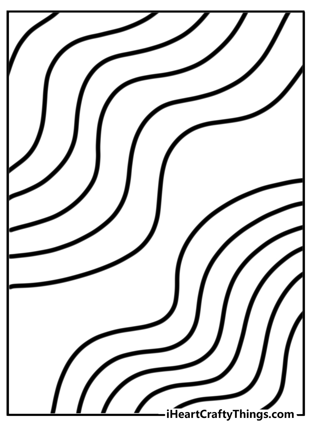 Rainbow swirl featuring bold outlines in a free printable coloring sheet