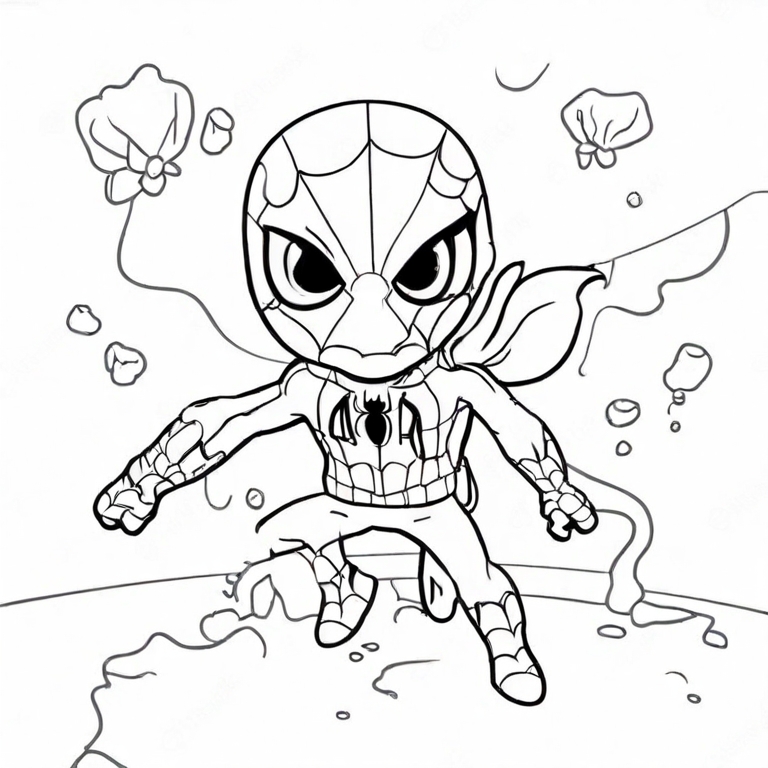 cartoon spiderman drawing