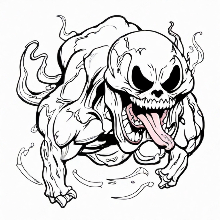 venom #superheroes #marvel - Easy Cartoon Venom Drawing, HD Png Download ,  Transparent Png Image - PNGitem