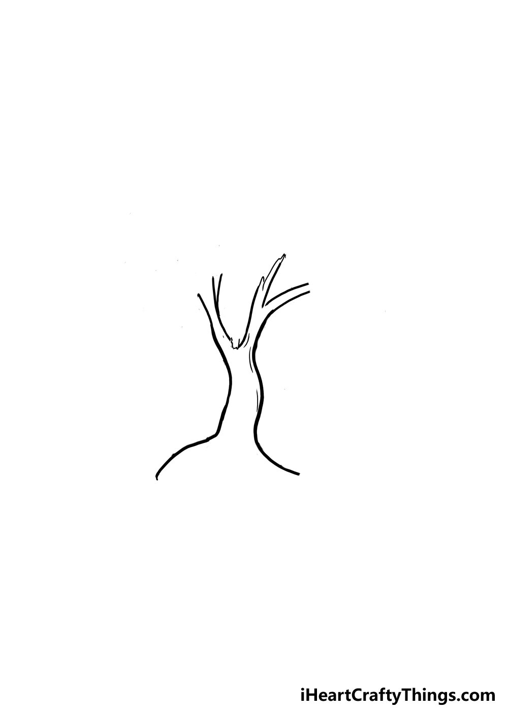 How to Draw A Willow Tree step 2