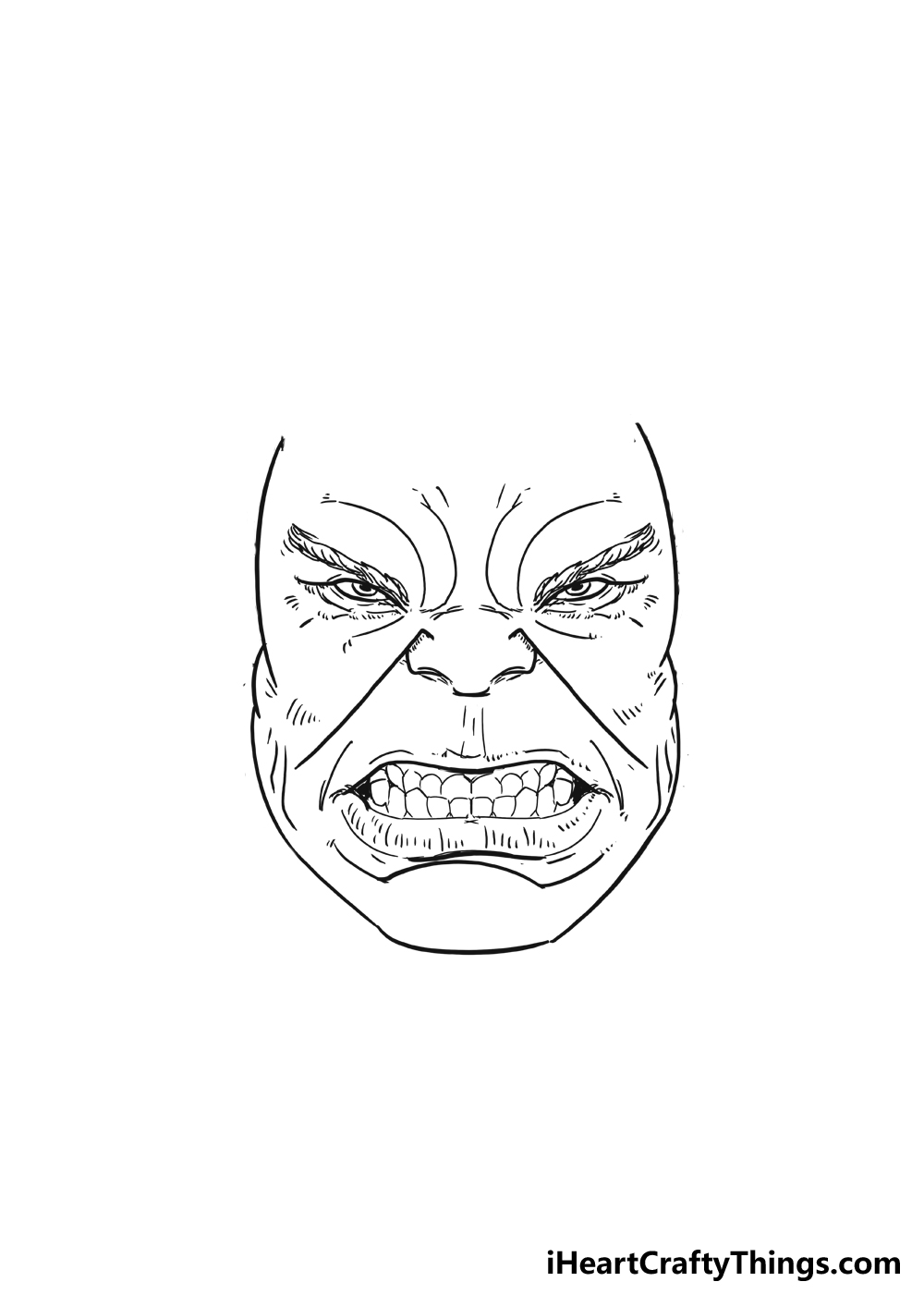 How to Draw Hulk’s Face step 3