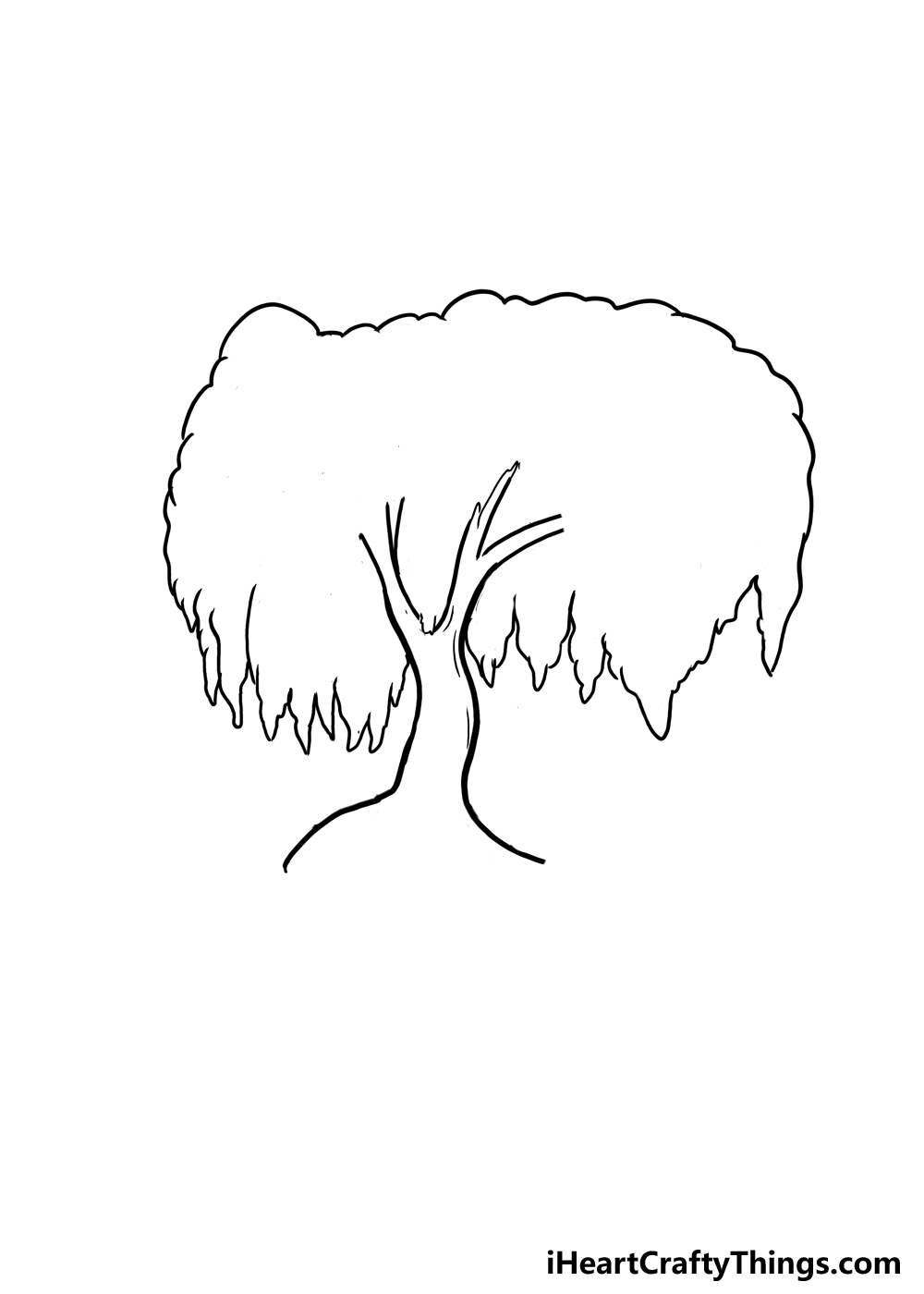 How to Draw A Willow Tree step 3