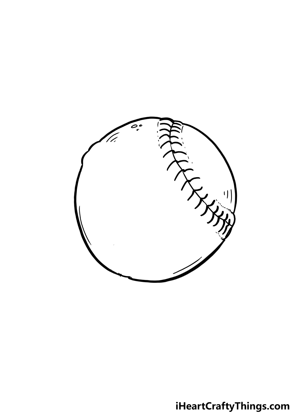How to Draw A Softball step 4