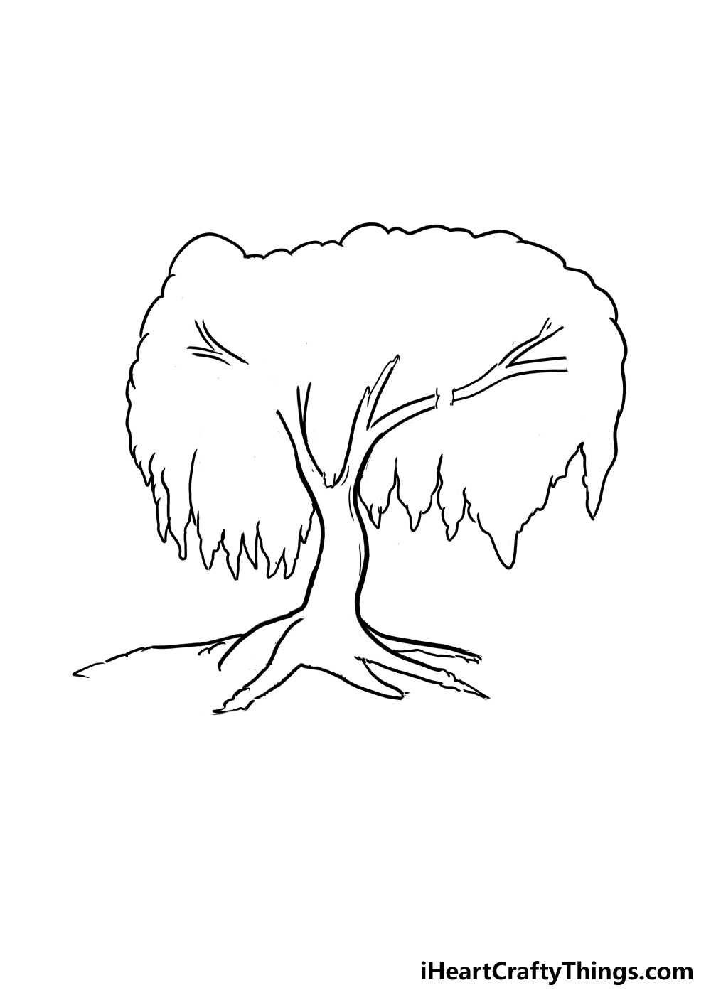 How to Draw A Willow Tree step 4