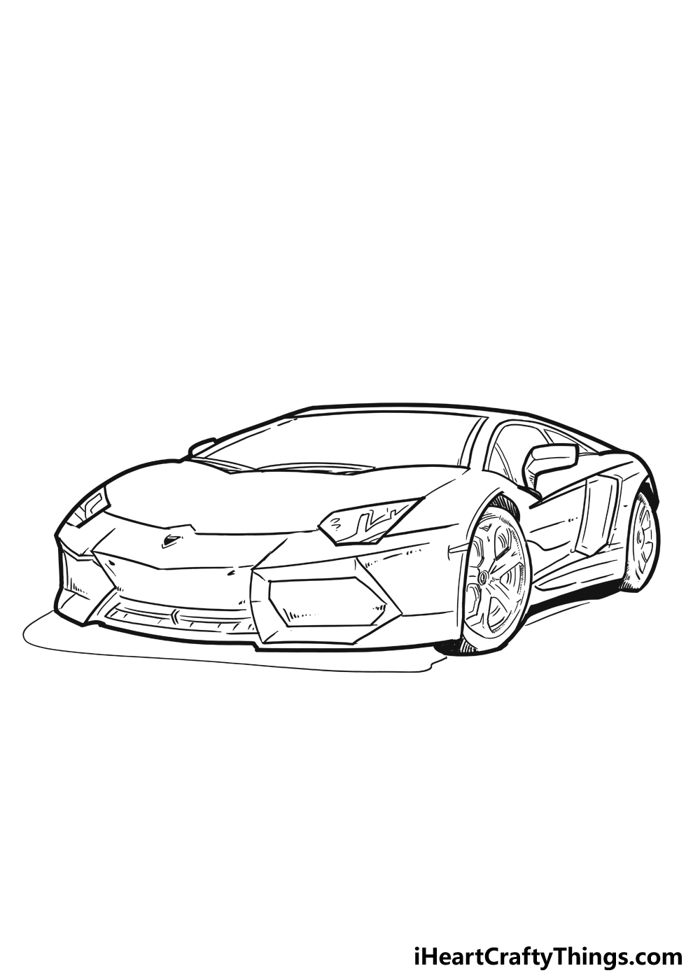 Sprot Car Lamborghini Aventador Sketch. 3D Illustration. Stock Illustration  - Illustration of drawn, outline: 112090344