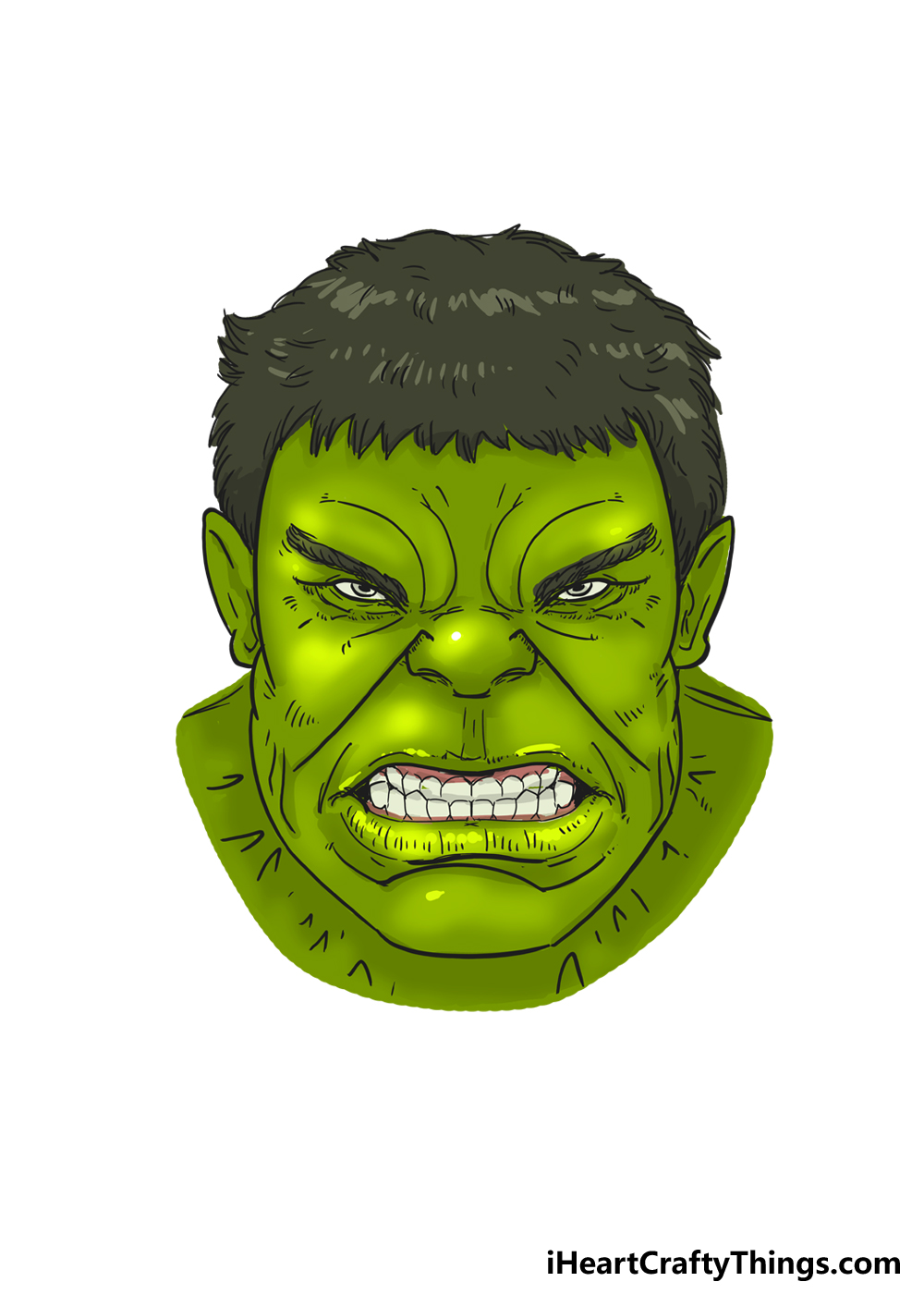 How to Draw Hulk’s Face step 6
