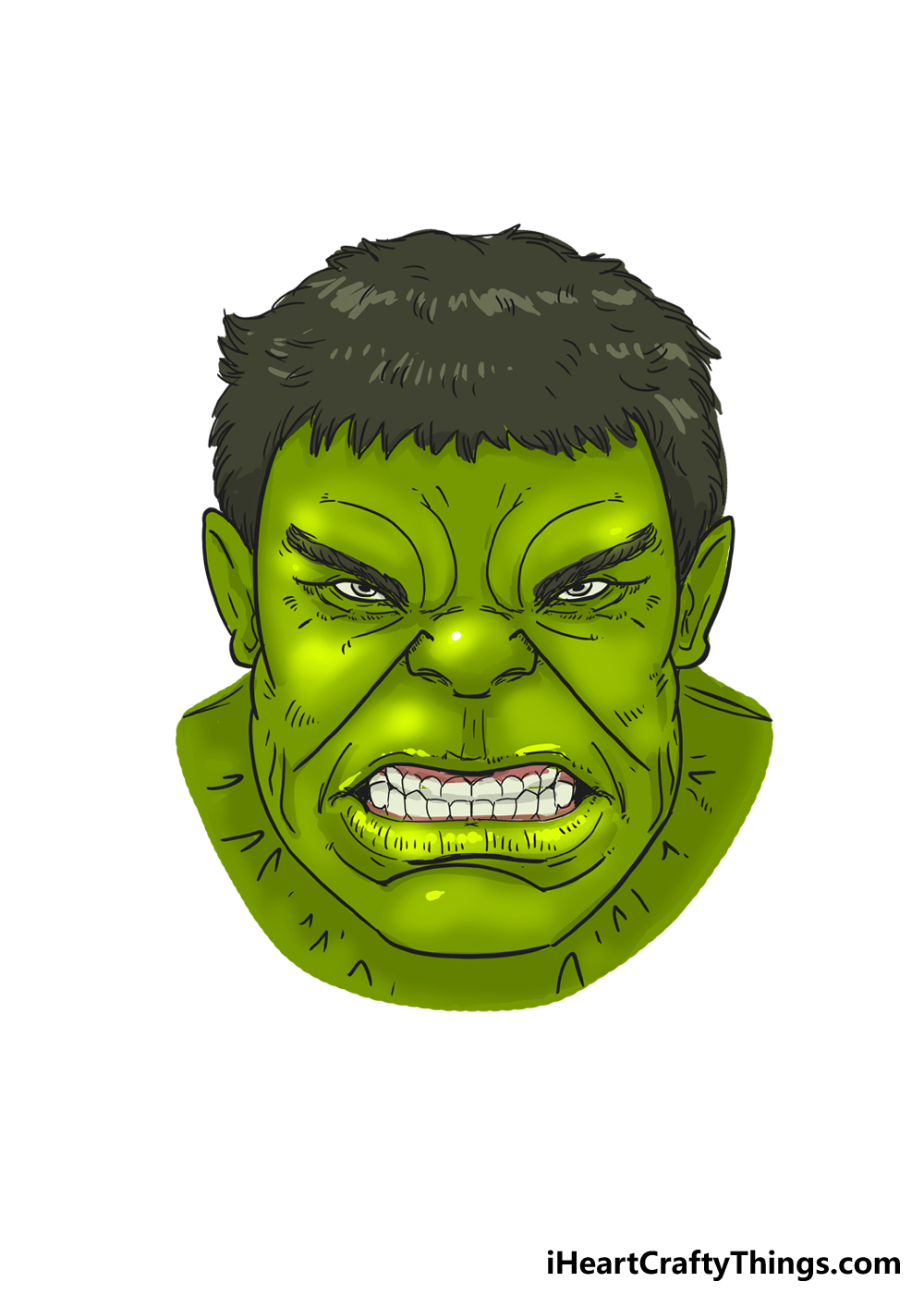 Hulk Face Sketch - Marvel Comics Art