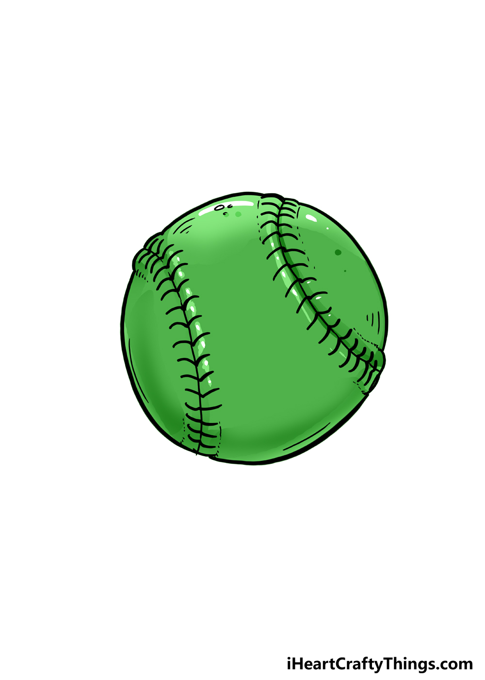 How to Draw A Softball step 6