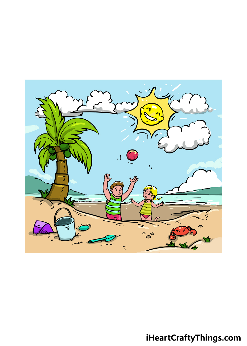 how to draw beach scene from word beach _Easy drawing for kids -  DrNGO-OT_YWF0I1X0.f136 - Video Dailymotion