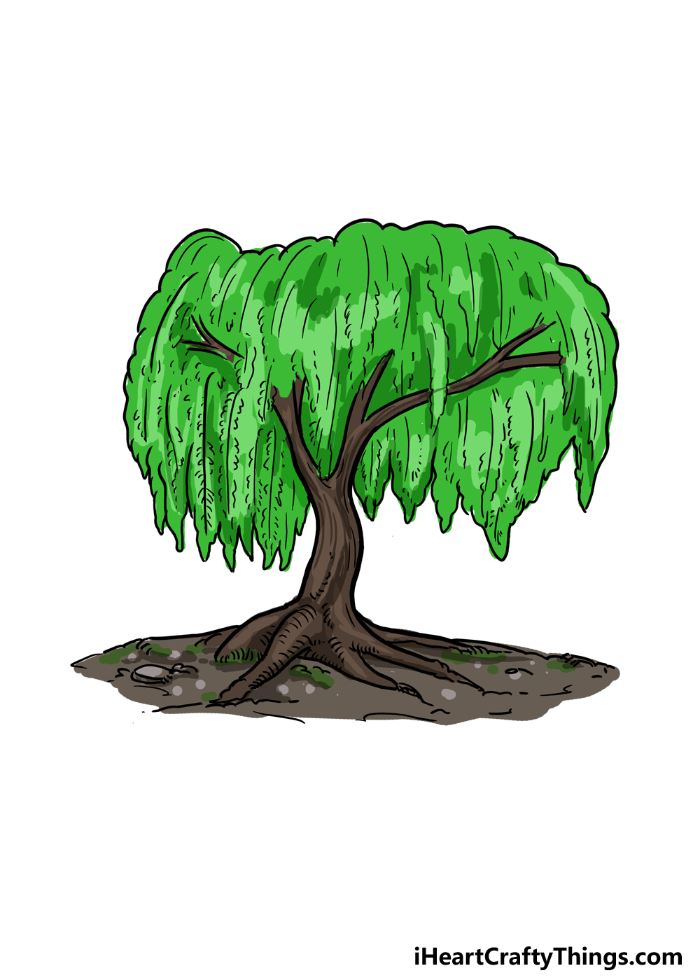 tree drawings in color