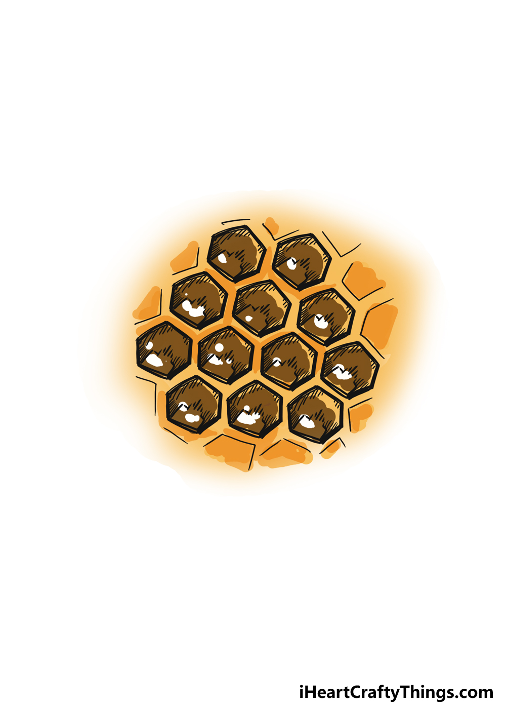 How to Draw A Honeycomb step 6