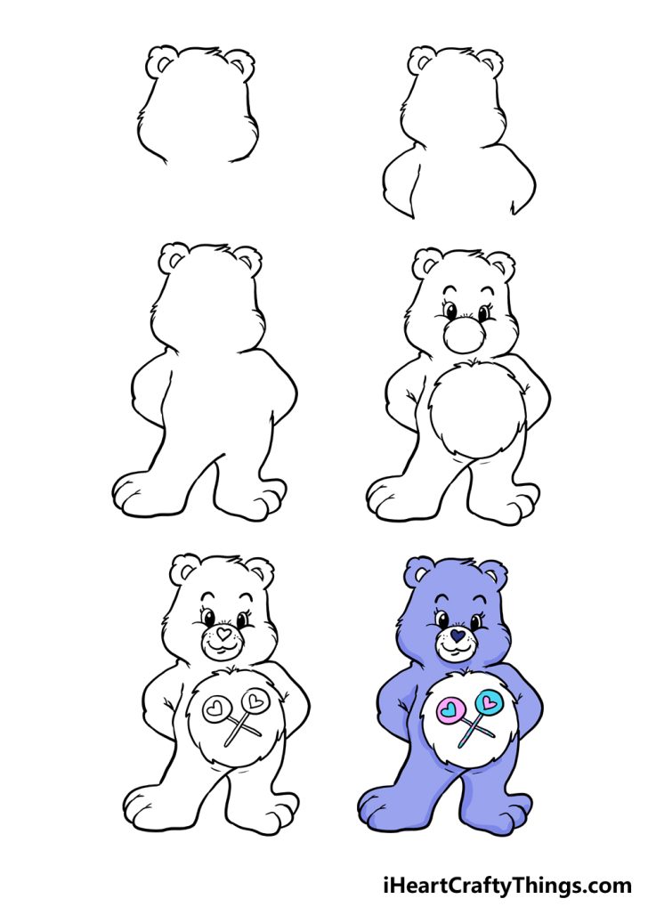 How To Draw A Care Bear Step By Step!