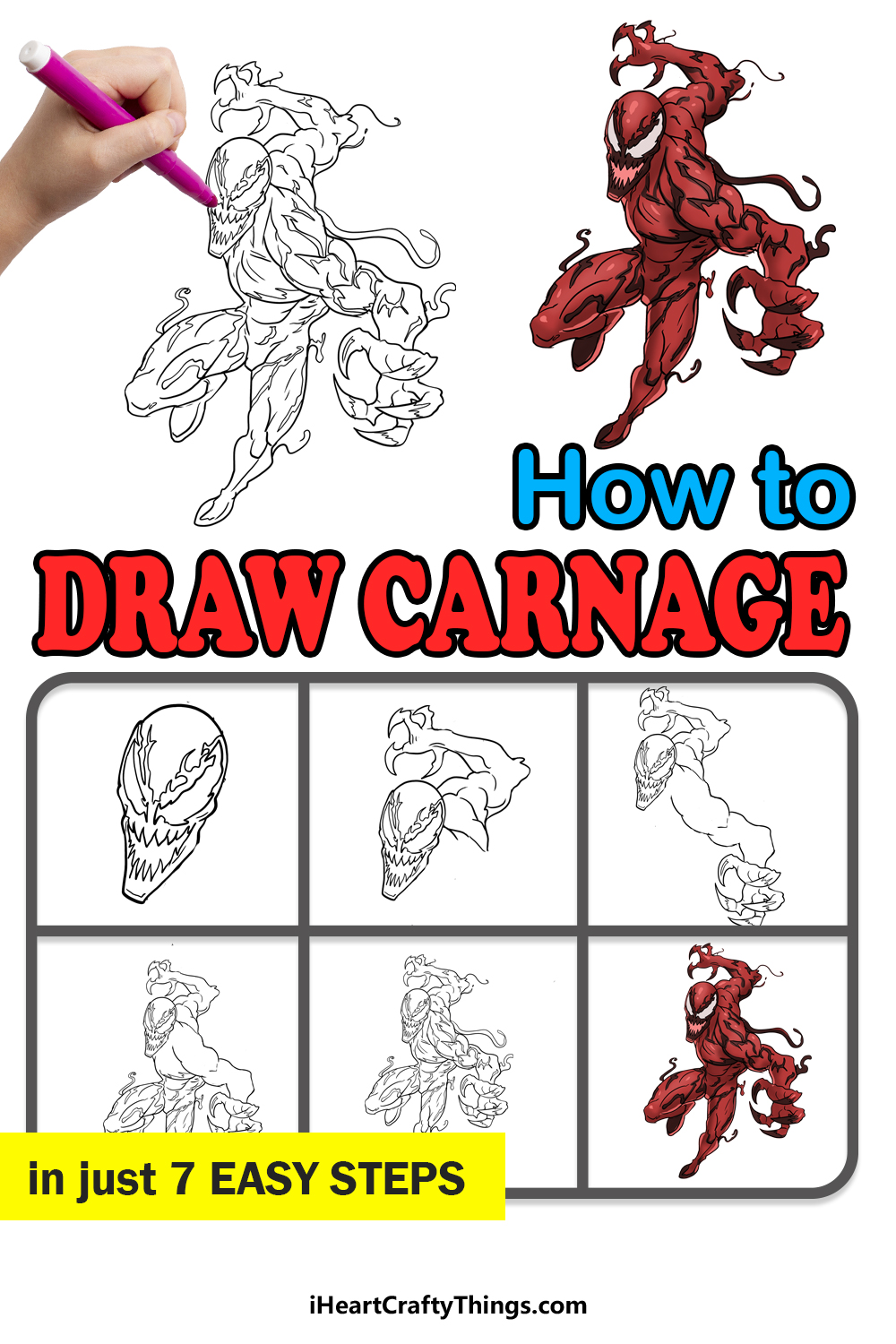 How to Draw Carnage step by step guide