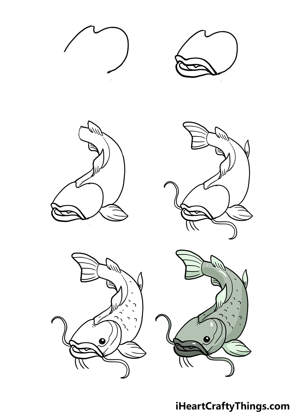 Como desenhar um peixe-gato