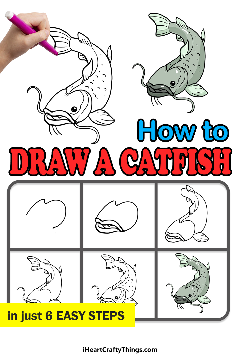 Como desenhar um guia passo a passo de um peixe-gato