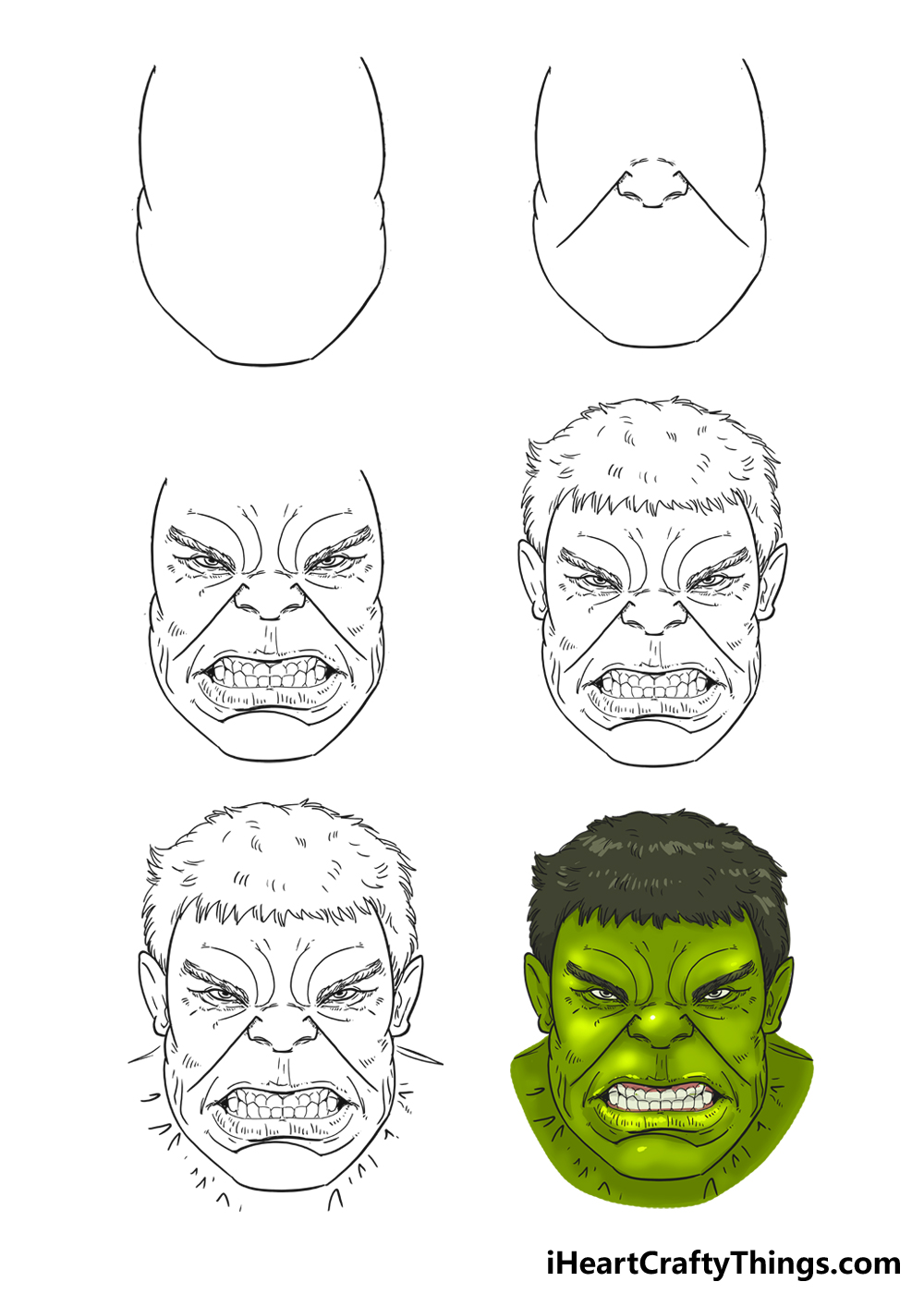 How to Draw Hulk’s Face