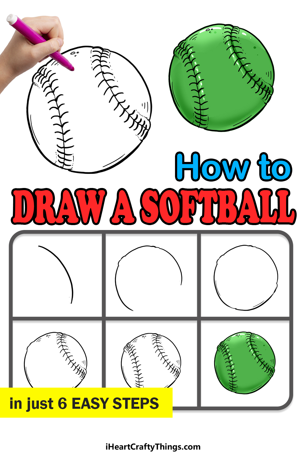 How to Draw A Softball step by step guide