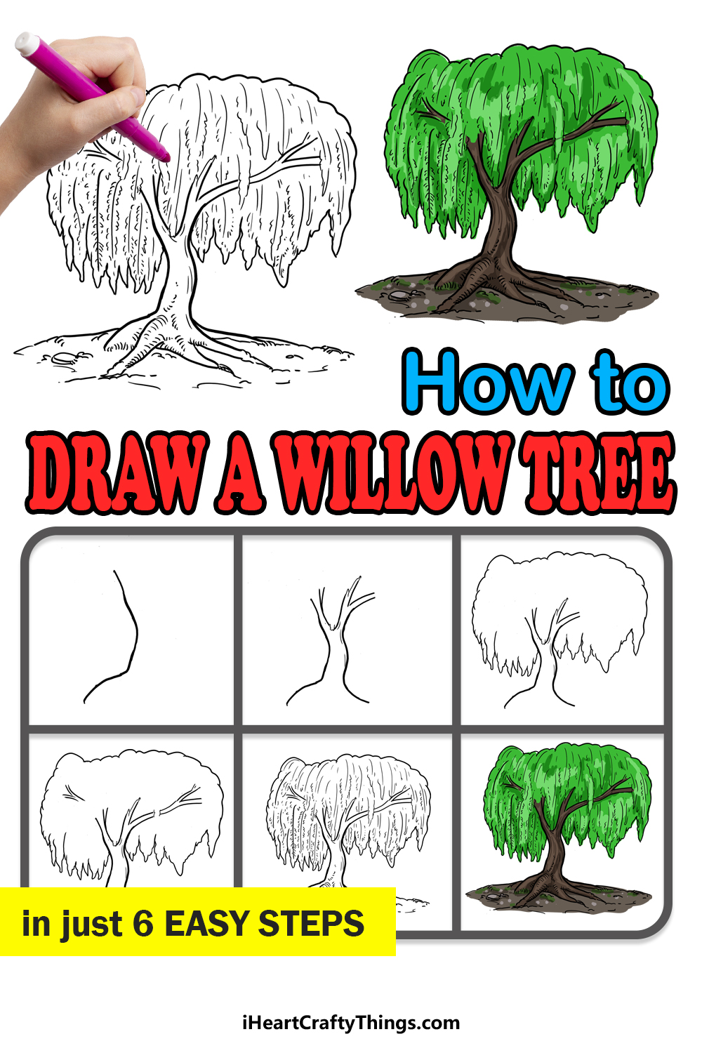 How to Draw A Willow Tree step by step guide