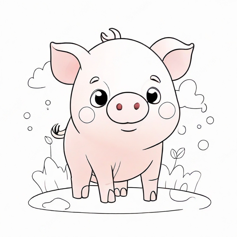 cartoon pig drawing