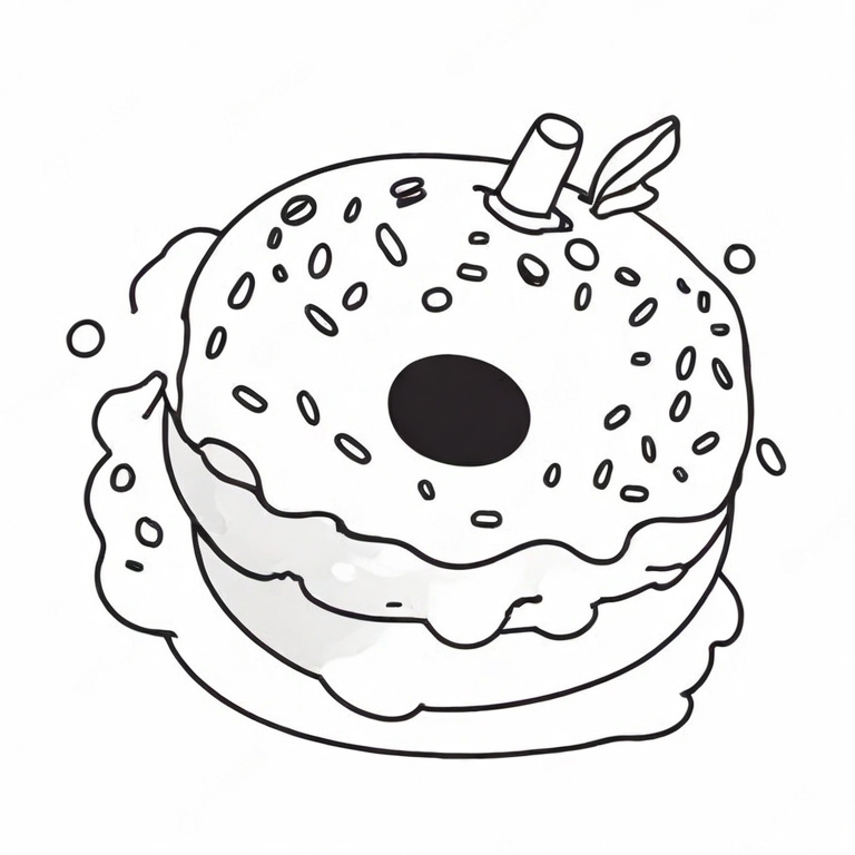 cartoon donut drawing