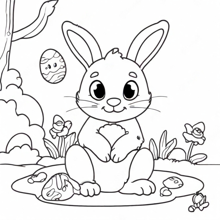 cartoon easter bunny drawing