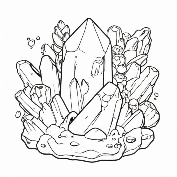 Crystals Drawing - How To Draw Crystals Step By Step