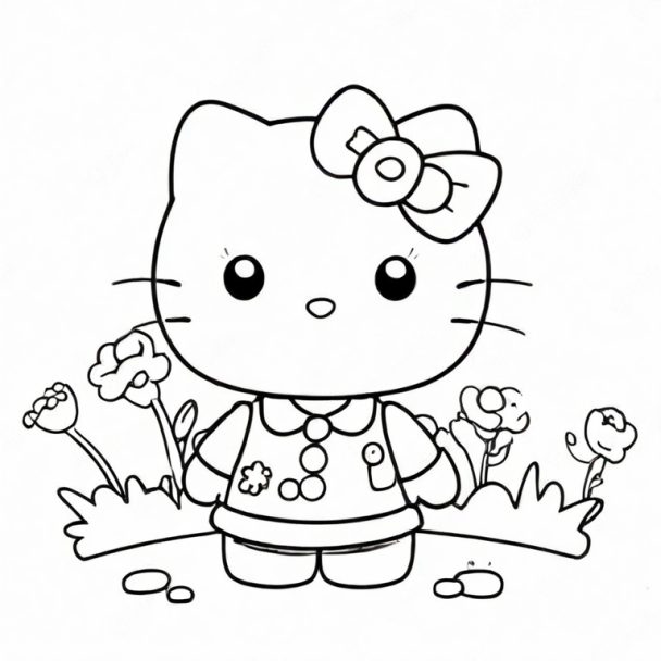 Hello Kitty Drawing - How To Draw Hello Kitty Step By Step