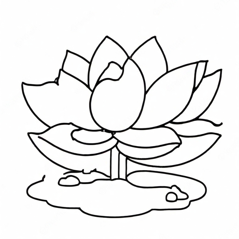 cartoon lotus flower drawing