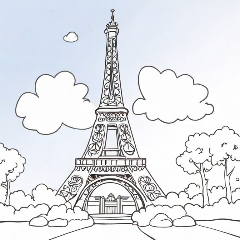 cartoon Eiffel Tower