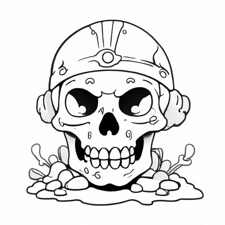 cartoon sugar skull drawing