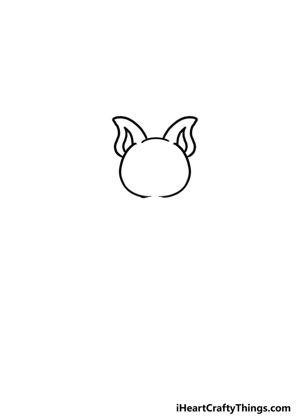 Como desenhar um morcego fofo passo 2