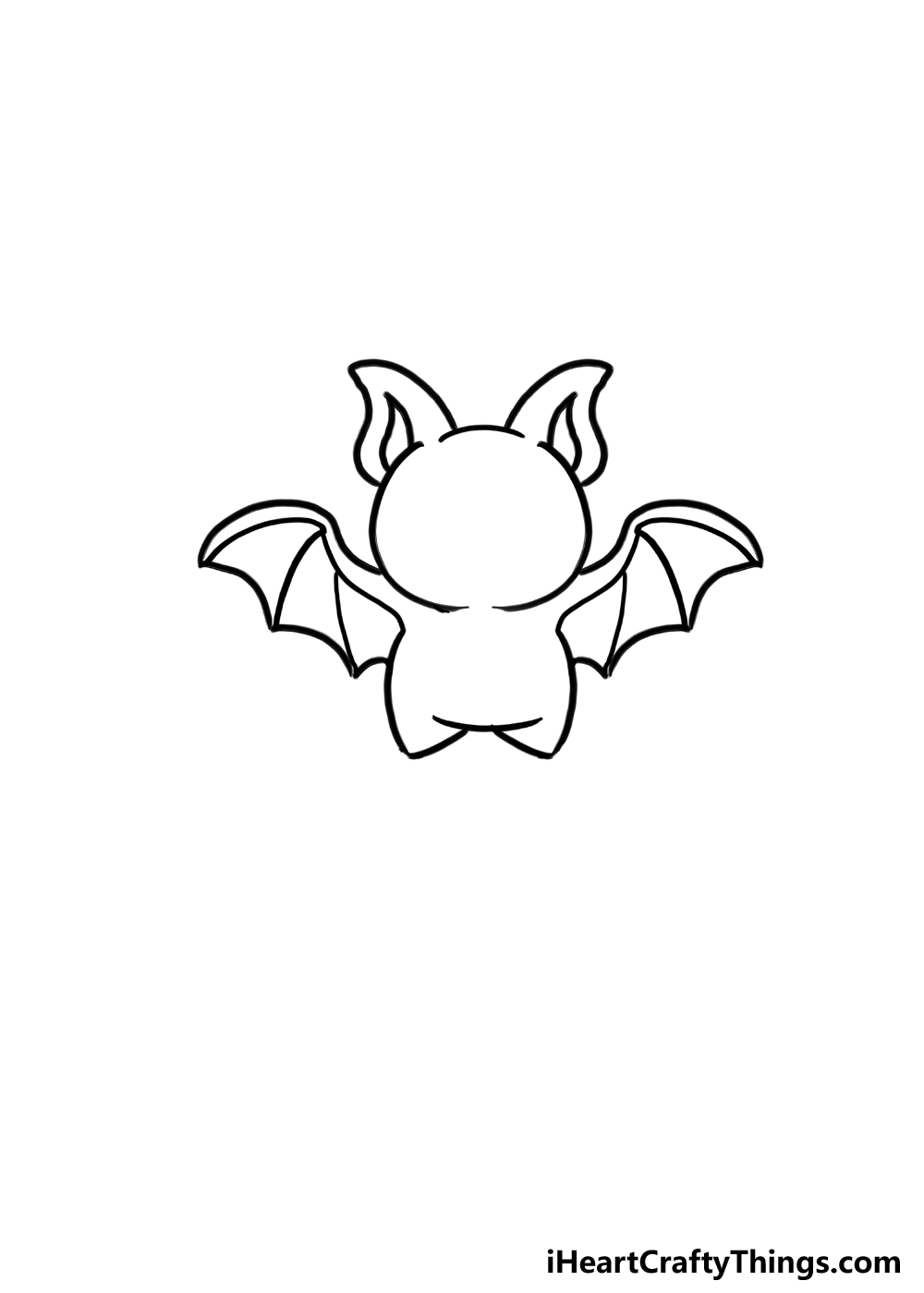 Como desenhar um morcego fofo passo 4