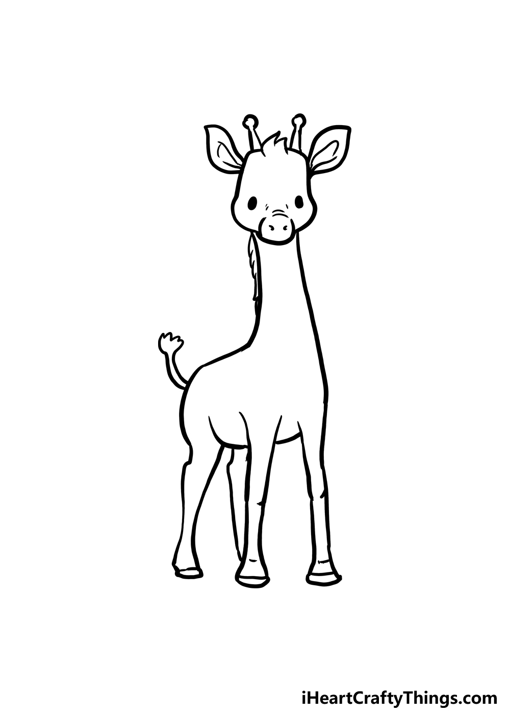 Como desenhar uma girafa fofa passo 4