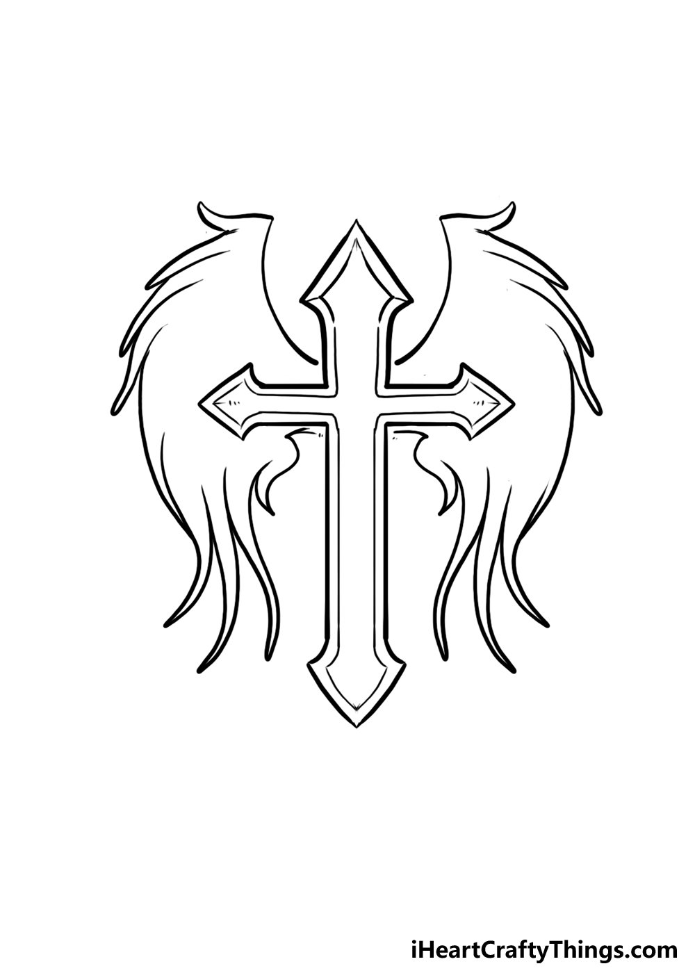 crosses with wings coloring pages