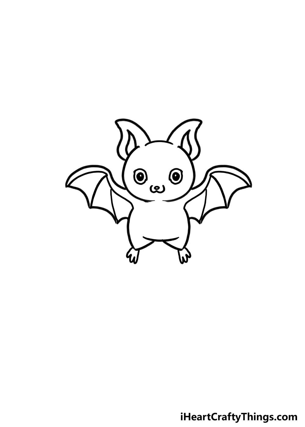 Como desenhar um morcego fofo passo 5
