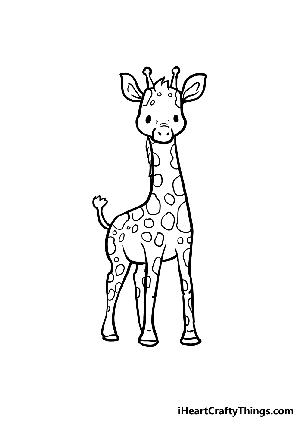 Como desenhar uma girafa fofa passo 5