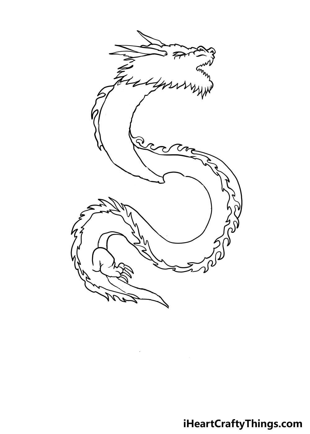 Como desenhar um dragão japonês passo 5