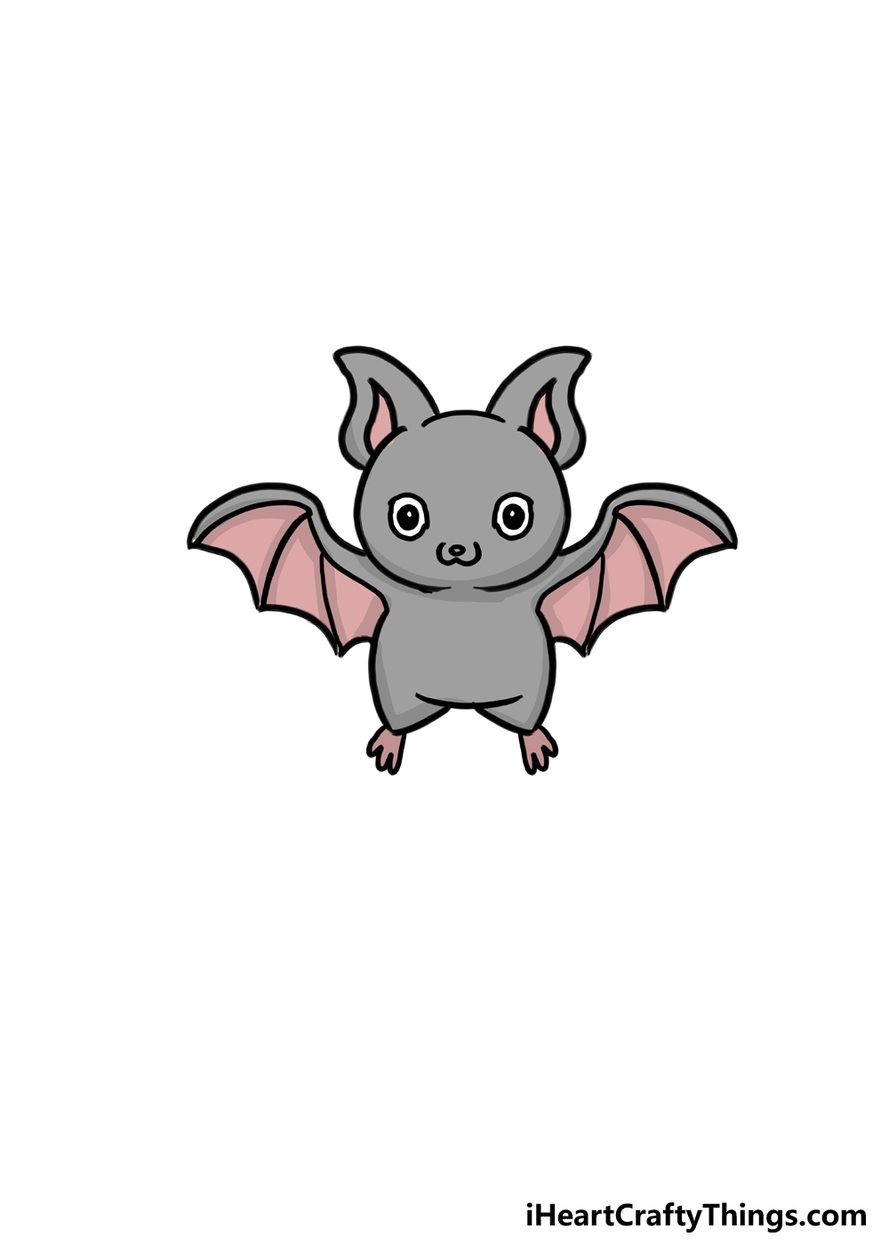 Como desenhar um morcego fofo passo 6