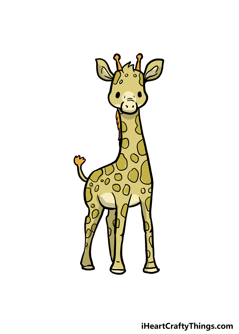 how to draw a cute giraffe step by step