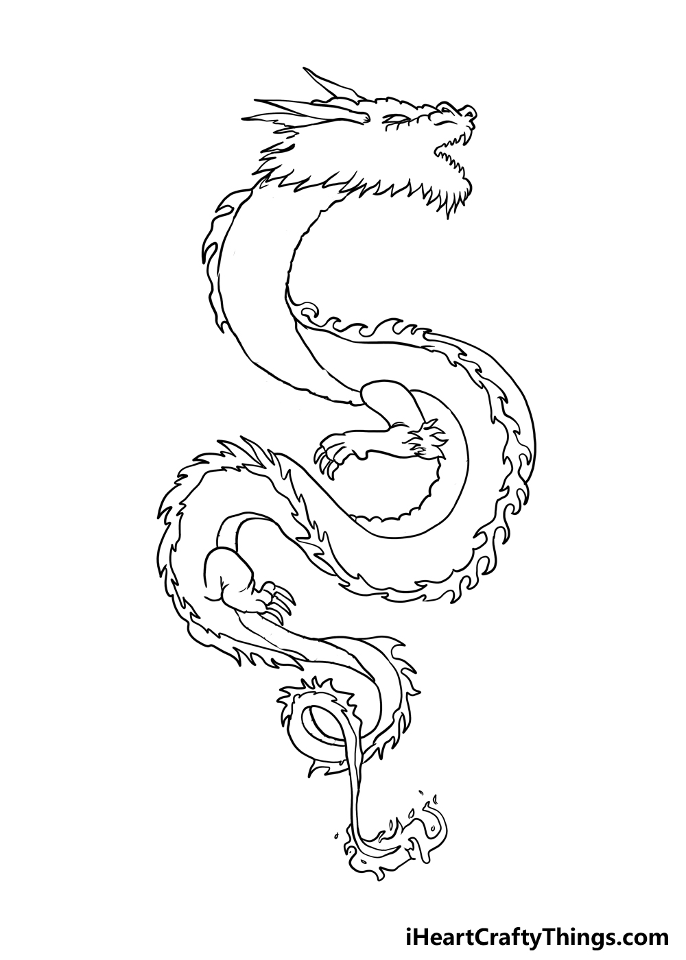 Como desenhar um dragão japonês passo 6