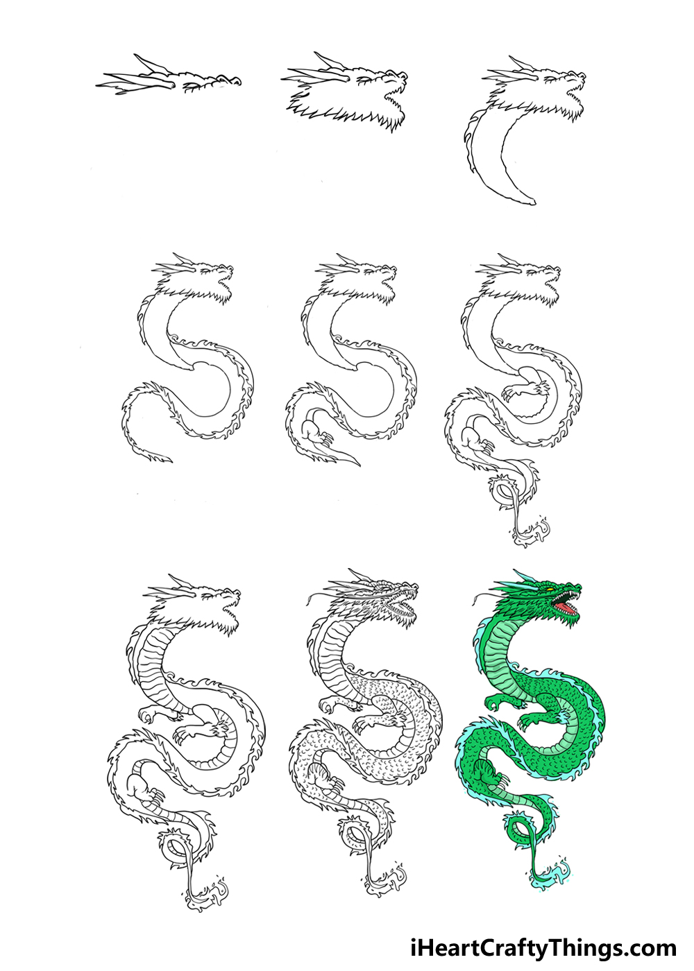 drawings of japanese dragons