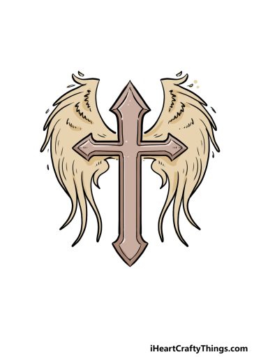 How to Draw A Cross With Wings image