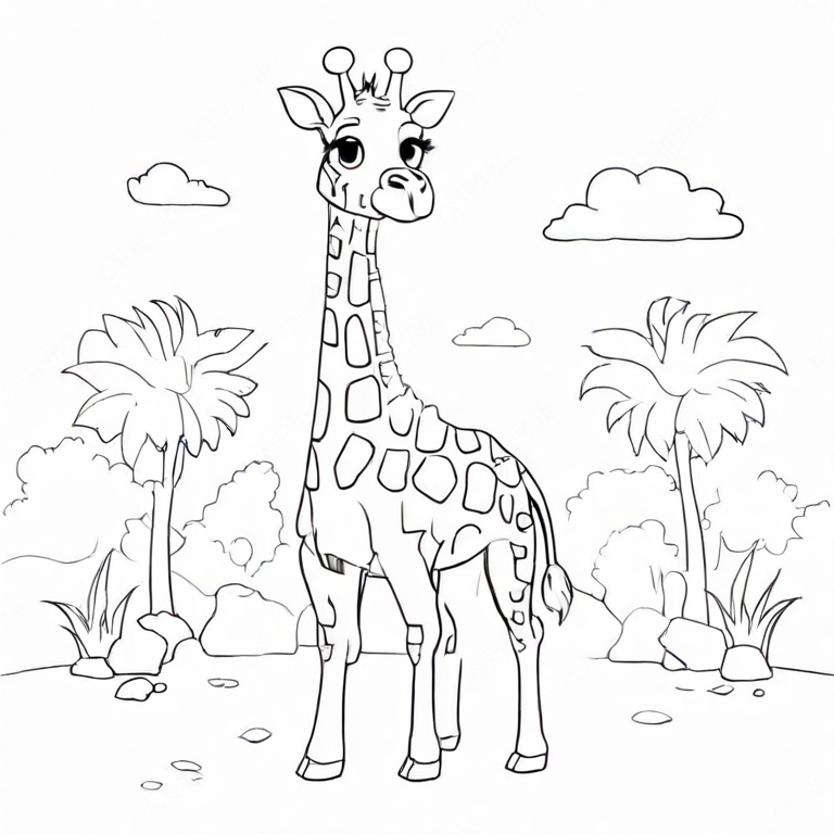 cartoon giraffe drawing
