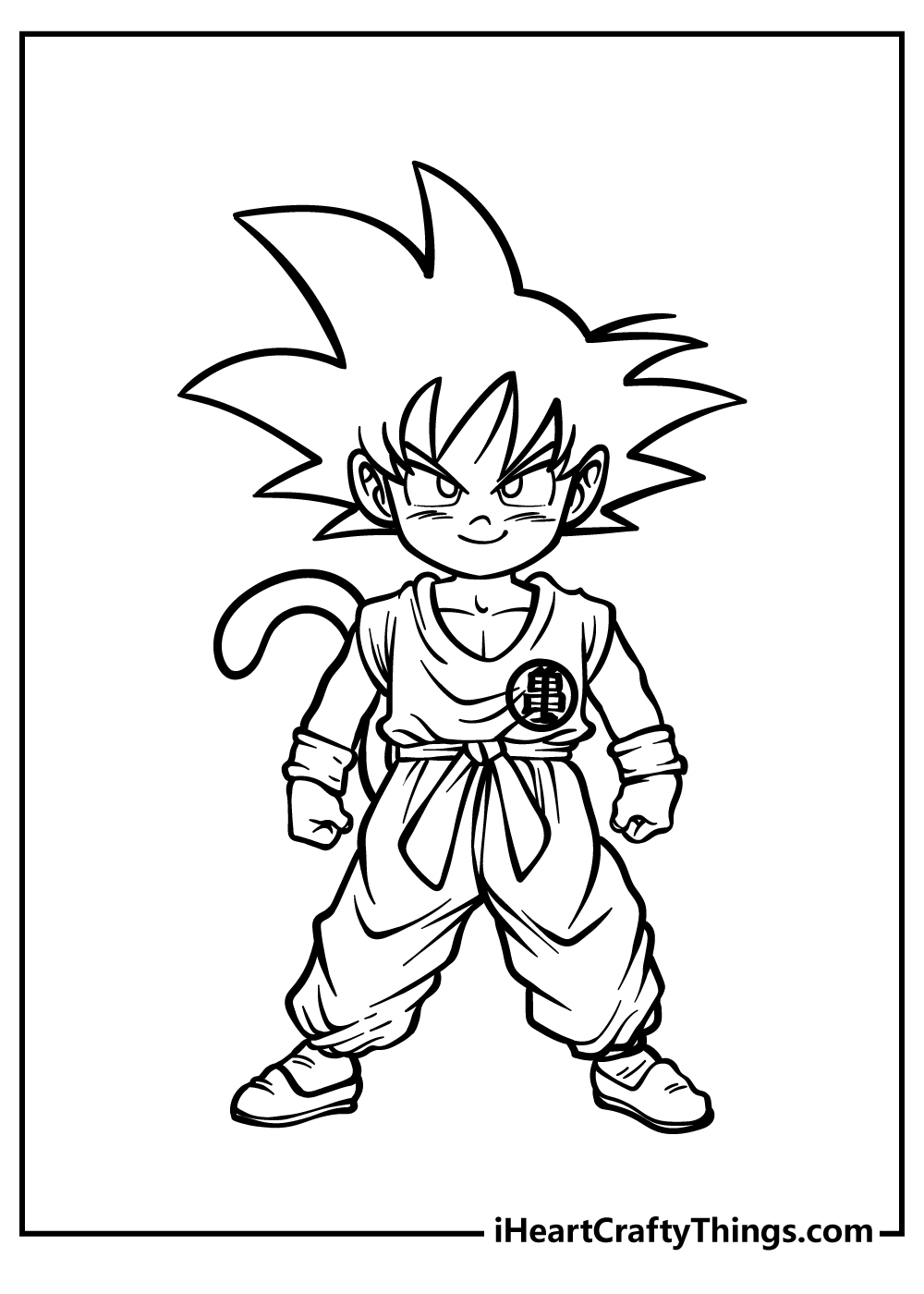 Goku Young Songoku Dragon Ball DBZ Anime drawing black and white |  Photographic Print