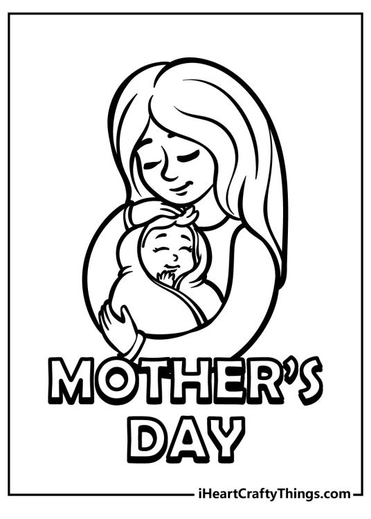 Mothers day-themed image of a mother who creates a protective circle around her baby with the arms