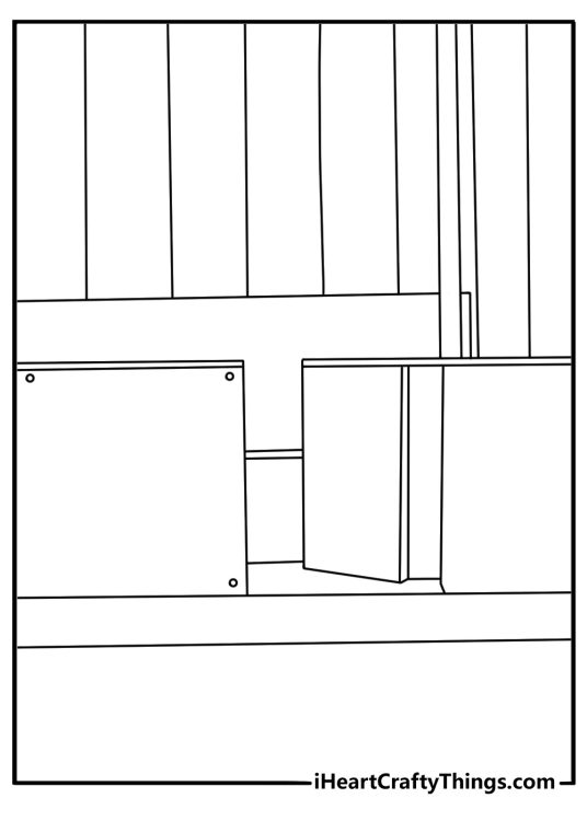 A penalty box beside the rink makes a simple hocke coloring sheet