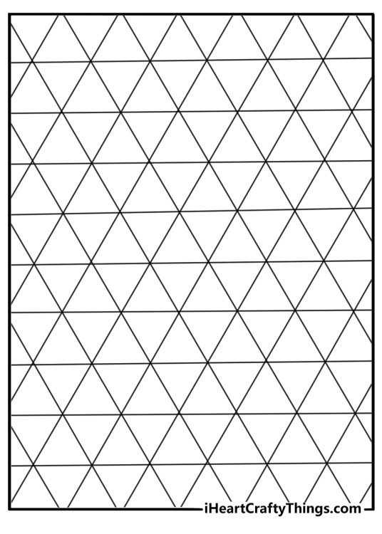 Anti stress coloring page with repeating triangle tessellation