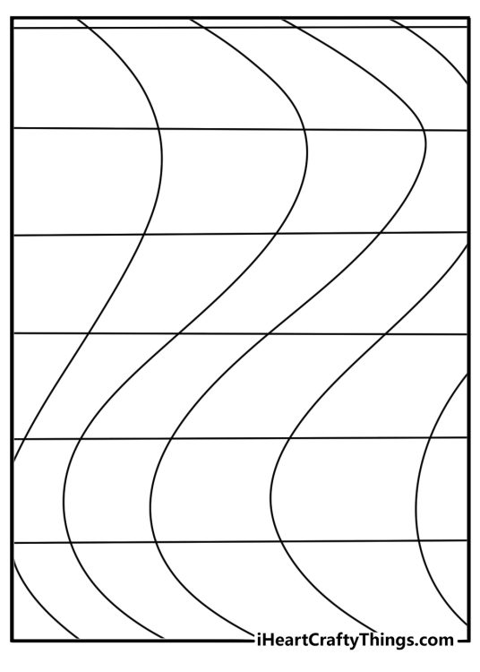 Anti stress coloring pages printable with curved checker pattern