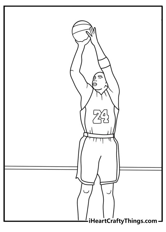 Black Mamba takes a three point shot in this free printable